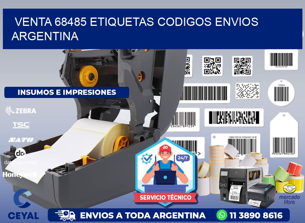 VENTA 68485 ETIQUETAS CODIGOS ENVIOS ARGENTINA