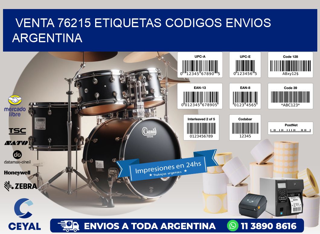 VENTA 76215 ETIQUETAS CODIGOS ENVIOS ARGENTINA