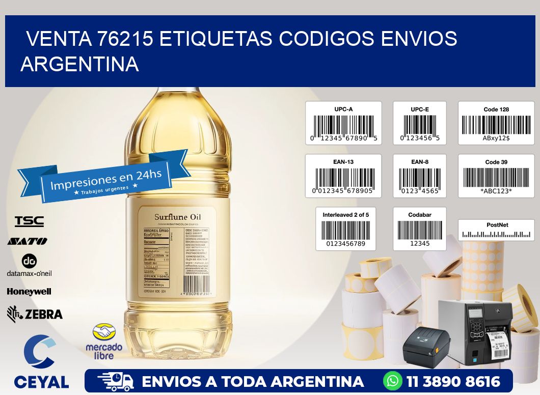 VENTA 76215 ETIQUETAS CODIGOS ENVIOS ARGENTINA