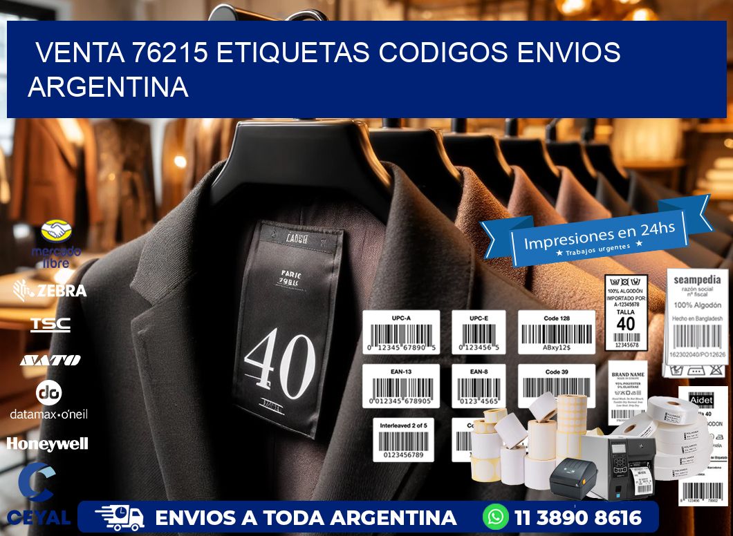VENTA 76215 ETIQUETAS CODIGOS ENVIOS ARGENTINA