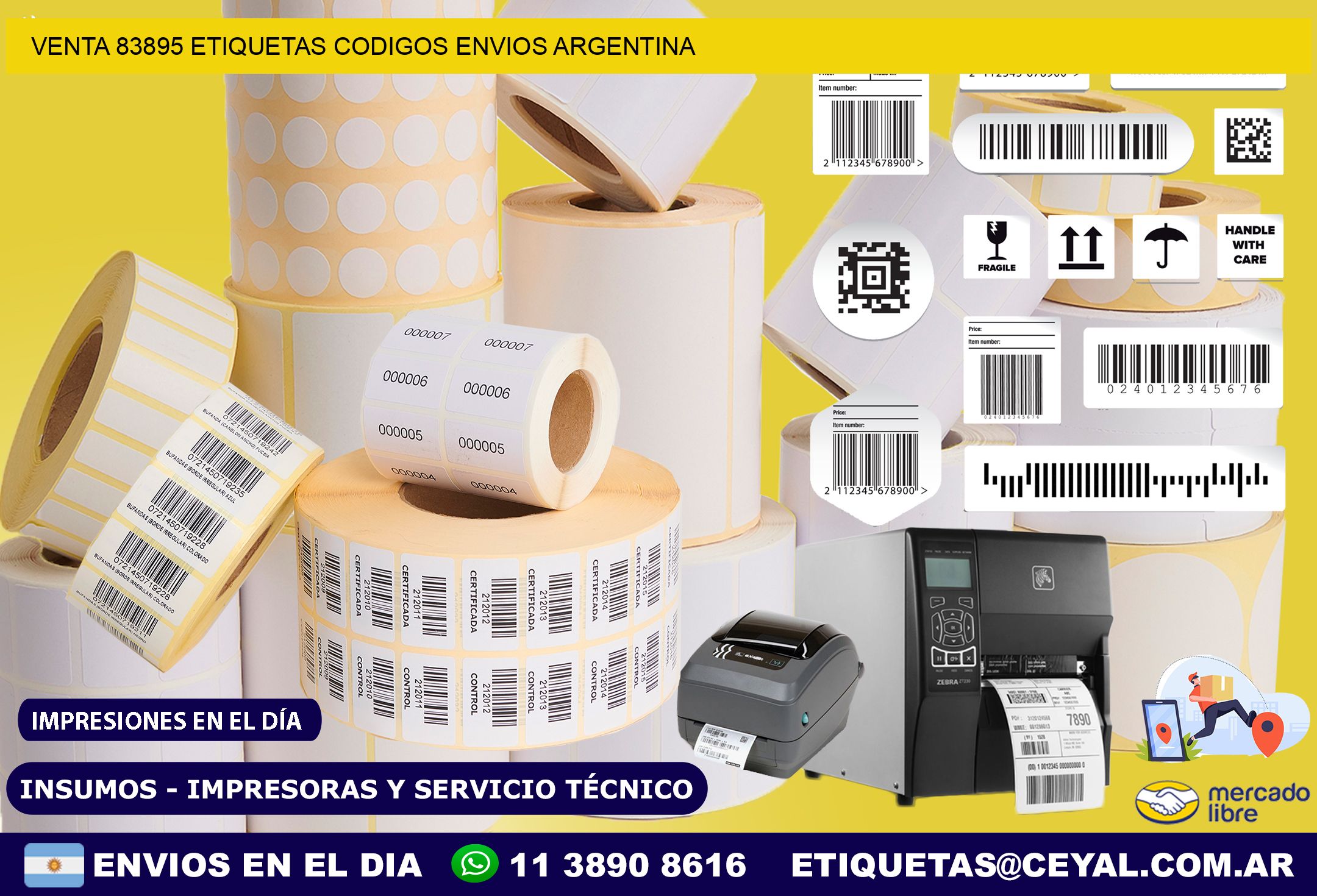 VENTA 83895 ETIQUETAS CODIGOS ENVIOS ARGENTINA