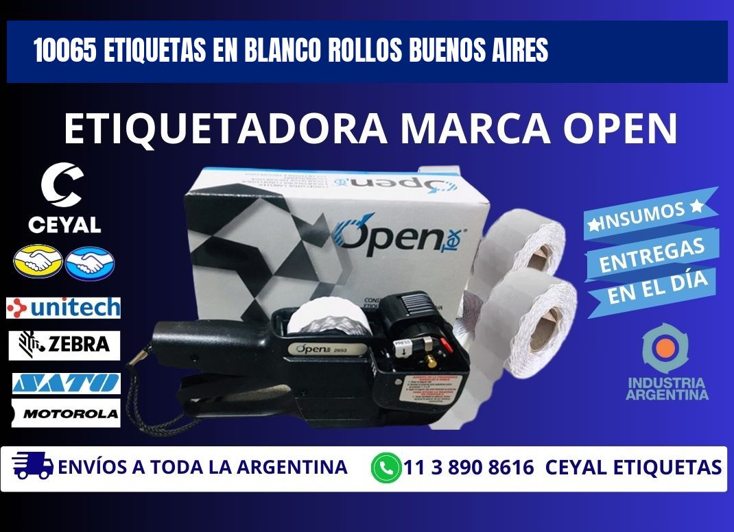 10065 ETIQUETAS EN BLANCO ROLLOS BUENOS AIRES