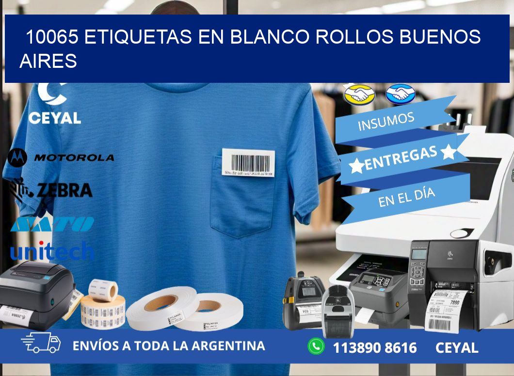 10065 ETIQUETAS EN BLANCO ROLLOS BUENOS AIRES