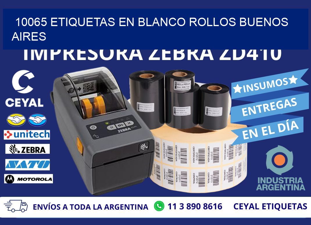 10065 ETIQUETAS EN BLANCO ROLLOS BUENOS AIRES