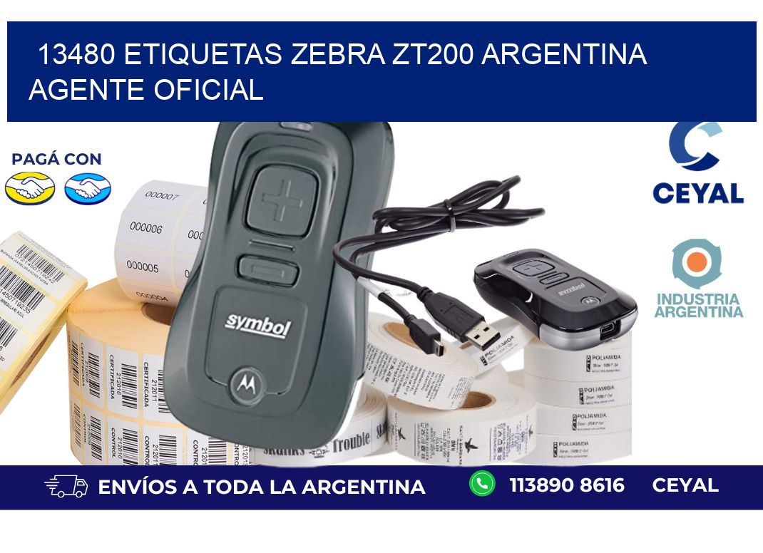 13480 etiquetas zebra zt200 argentina AGENTE OFICIAL