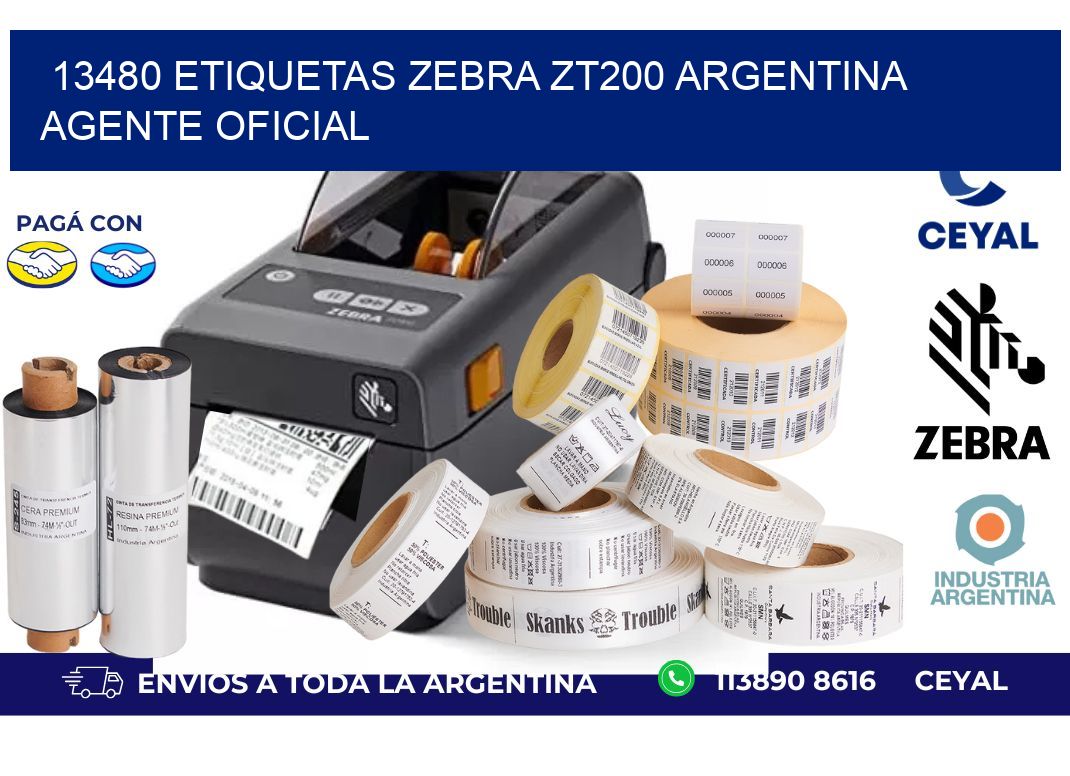 13480 etiquetas zebra zt200 argentina AGENTE OFICIAL