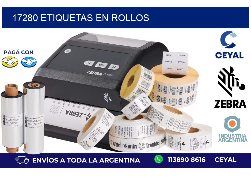 17280 ETIQUETAS EN ROLLOS