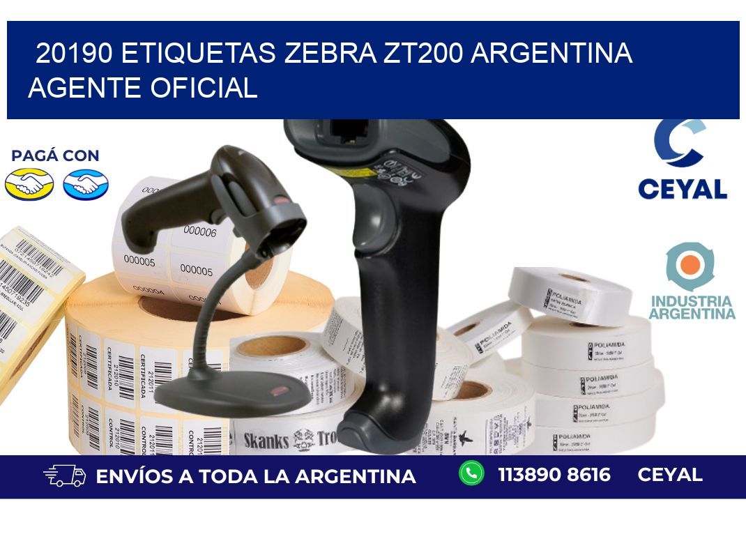 20190 etiquetas zebra zt200 argentina AGENTE OFICIAL