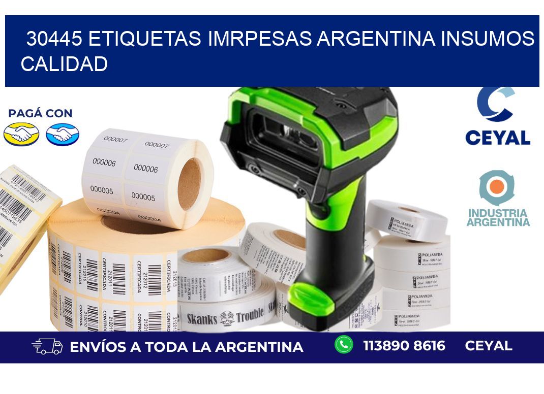 30445 etiquetas imrpesas argentina INSUMOS CALIDAD
