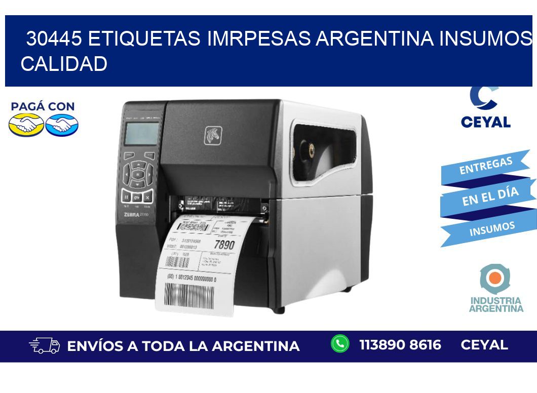 30445 etiquetas imrpesas argentina INSUMOS CALIDAD