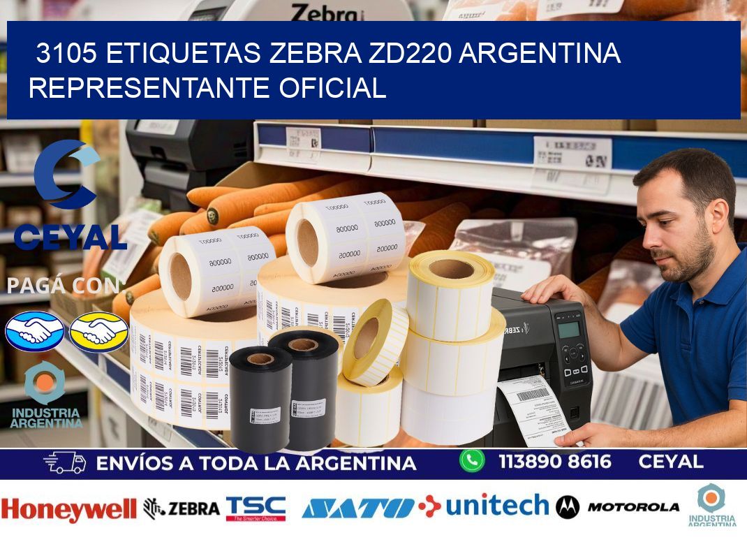 3105 etiquetas zebra zd220 argentina REPRESENTANTE OFICIAL