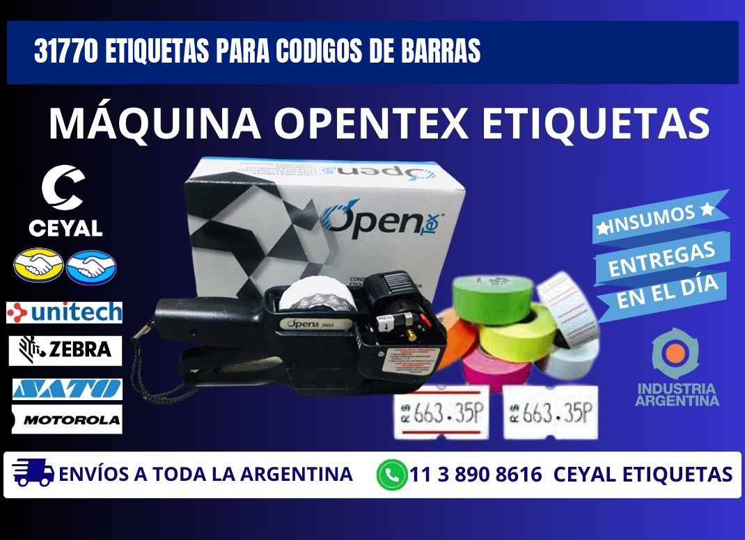 31770 ETIQUETAS PARA CODIGOS DE BARRAS