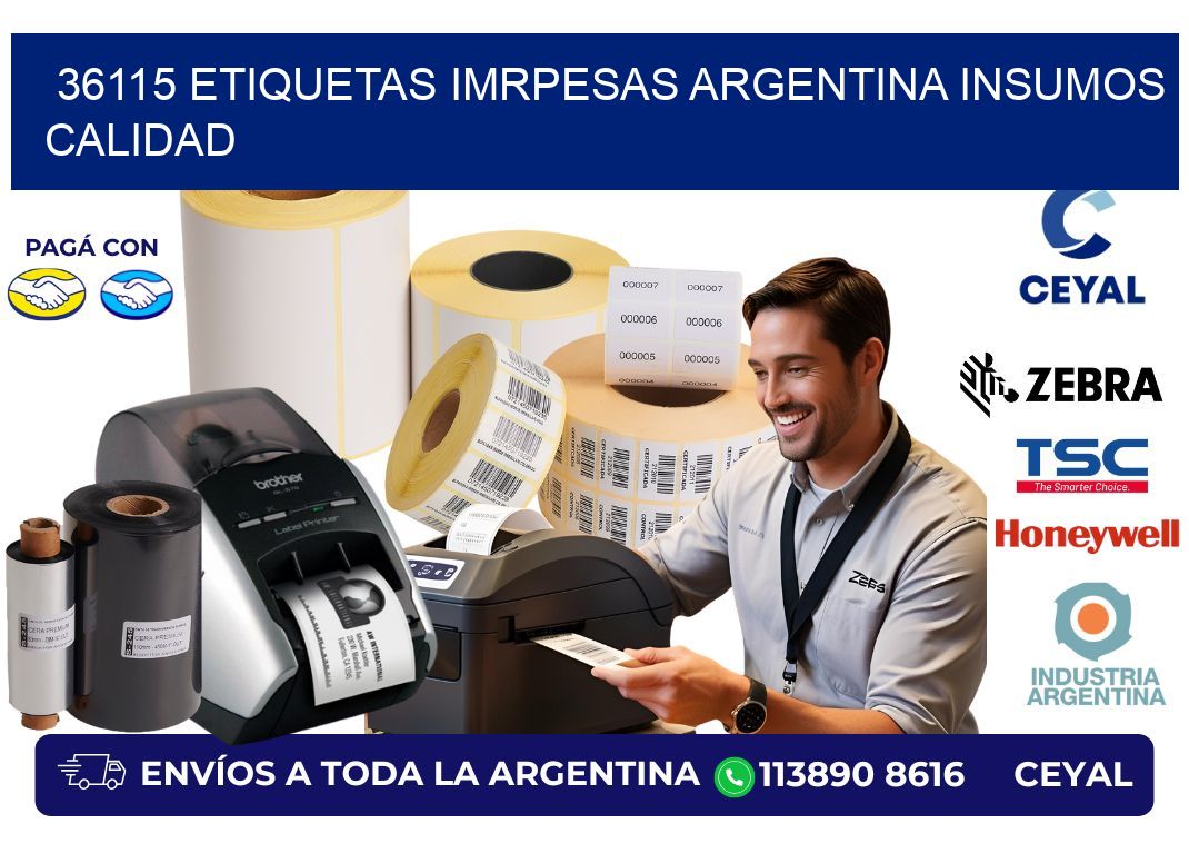 36115 etiquetas imrpesas argentina INSUMOS CALIDAD