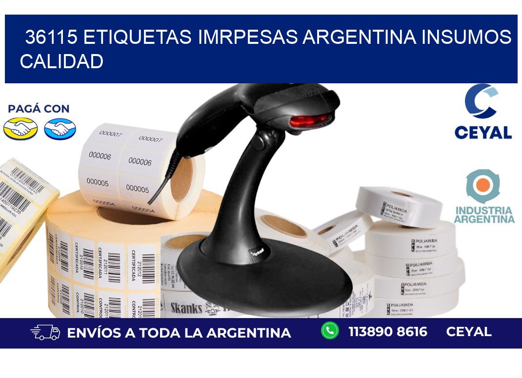 36115 etiquetas imrpesas argentina INSUMOS CALIDAD