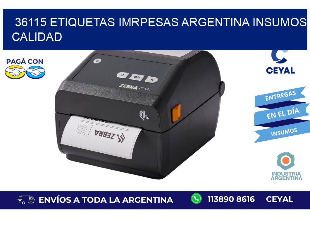 36115 etiquetas imrpesas argentina INSUMOS CALIDAD