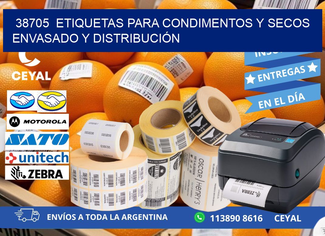 38705  ETIQUETAS PARA CONDIMENTOS Y SECOS ENVASADO Y DISTRIBUCIÓN