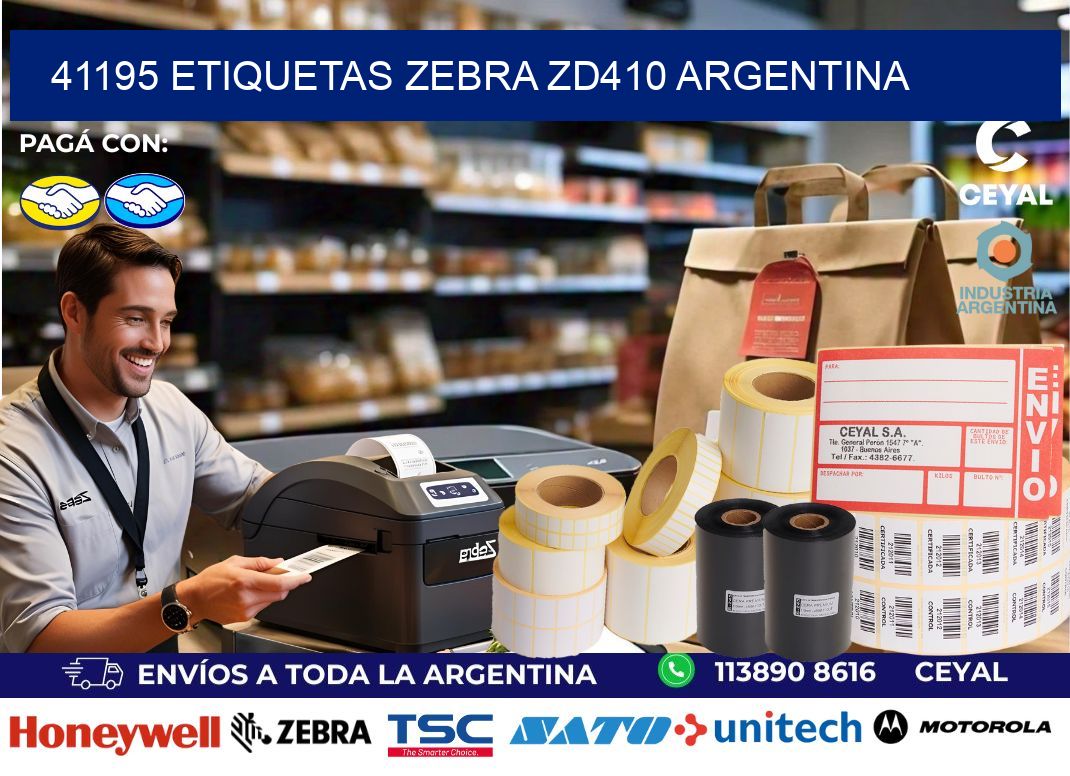 41195 etiquetas zebra zd410 argentina