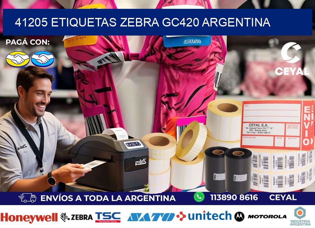 41205 etiquetas zebra gc420 argentina