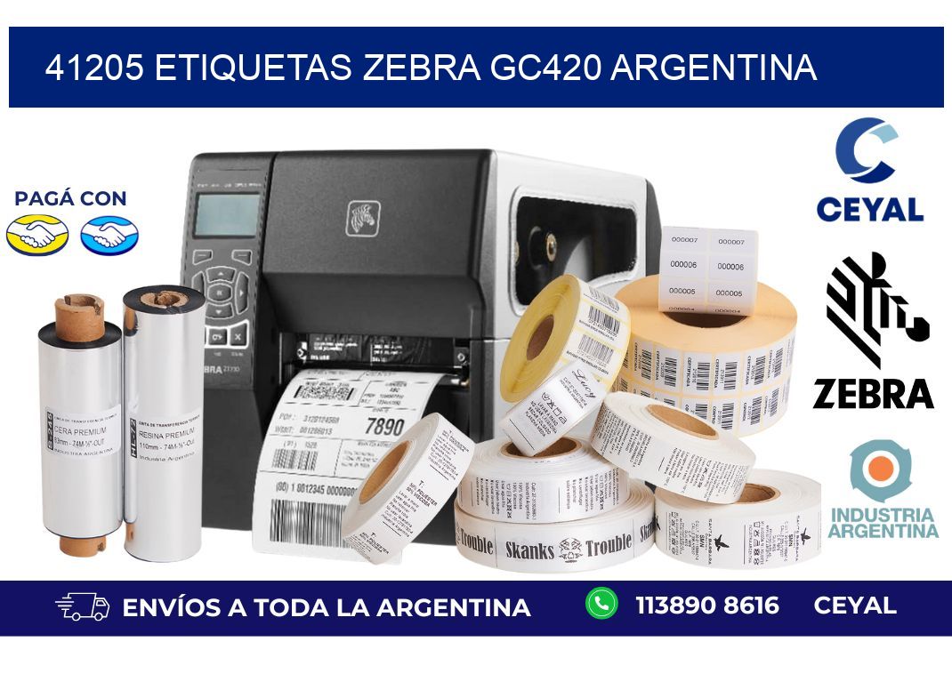 41205 etiquetas zebra gc420 argentina