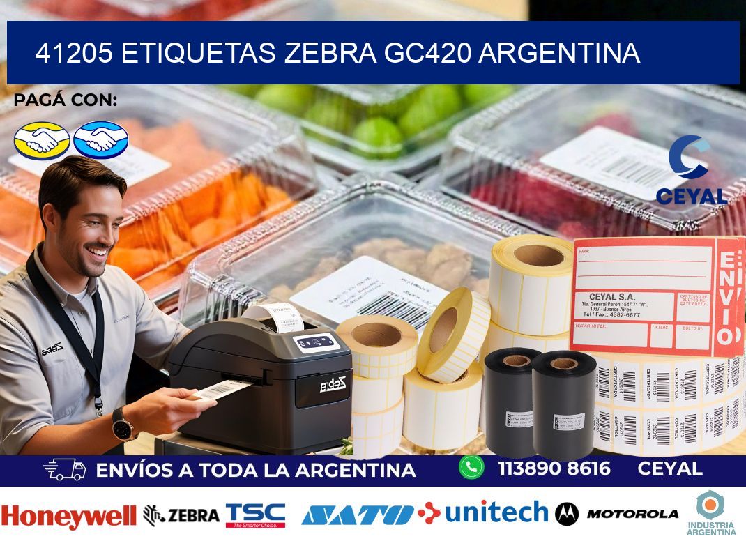 41205 etiquetas zebra gc420 argentina