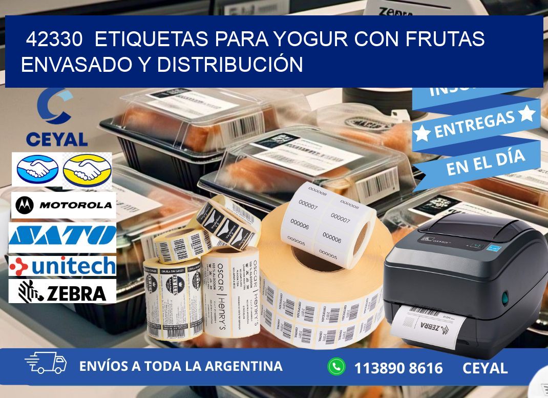 42330  ETIQUETAS PARA YOGUR CON FRUTAS ENVASADO Y DISTRIBUCIÓN