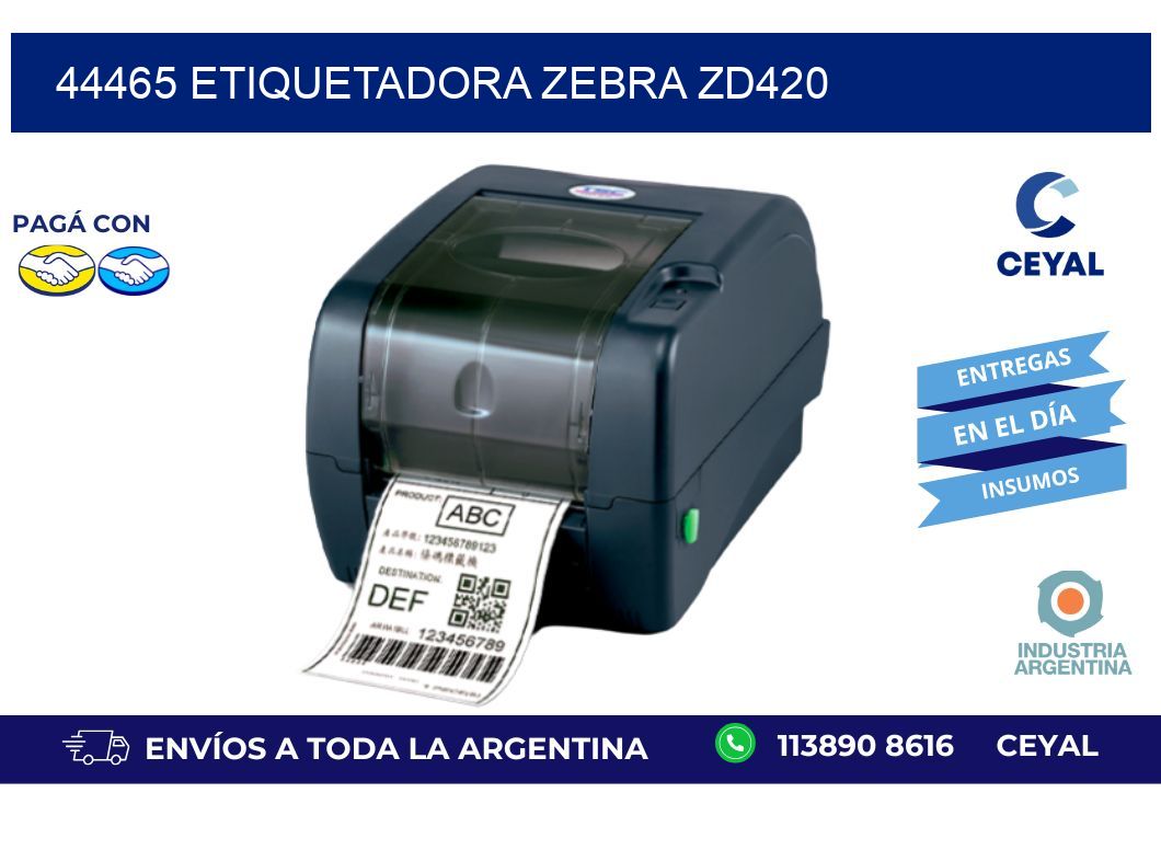 44465 ETIQUETADORA ZEBRA ZD420