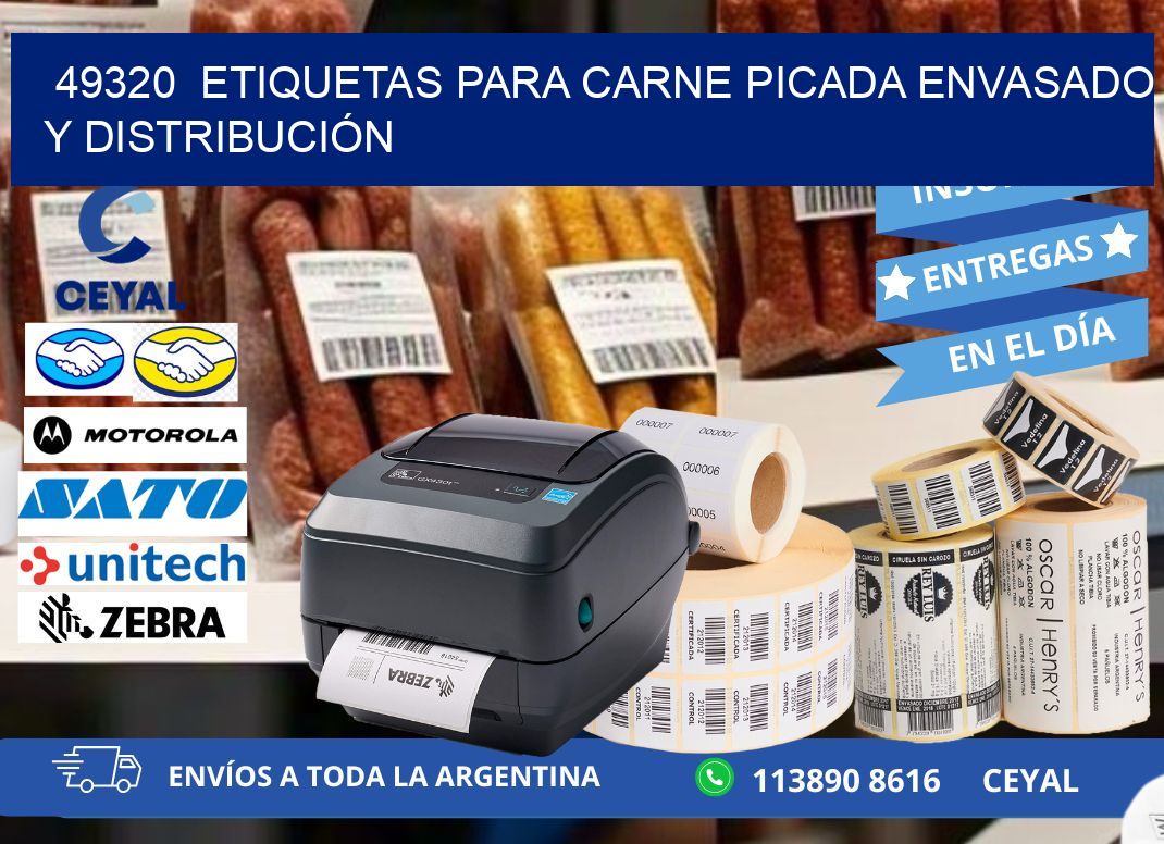 49320  ETIQUETAS PARA CARNE PICADA ENVASADO Y DISTRIBUCIÓN