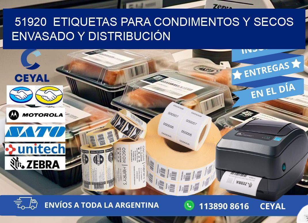 51920  ETIQUETAS PARA CONDIMENTOS Y SECOS ENVASADO Y DISTRIBUCIÓN