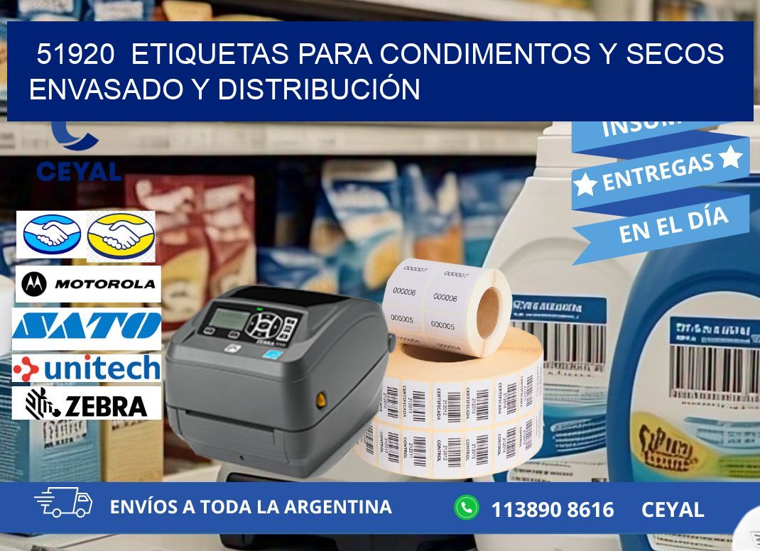 51920  ETIQUETAS PARA CONDIMENTOS Y SECOS ENVASADO Y DISTRIBUCIÓN