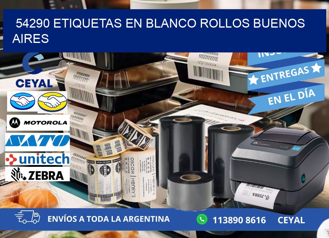 54290 ETIQUETAS EN BLANCO ROLLOS BUENOS AIRES