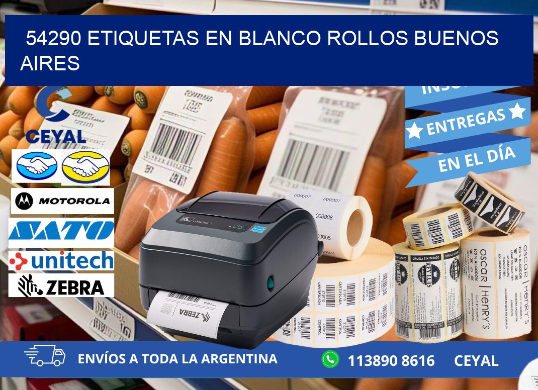 54290 ETIQUETAS EN BLANCO ROLLOS BUENOS AIRES