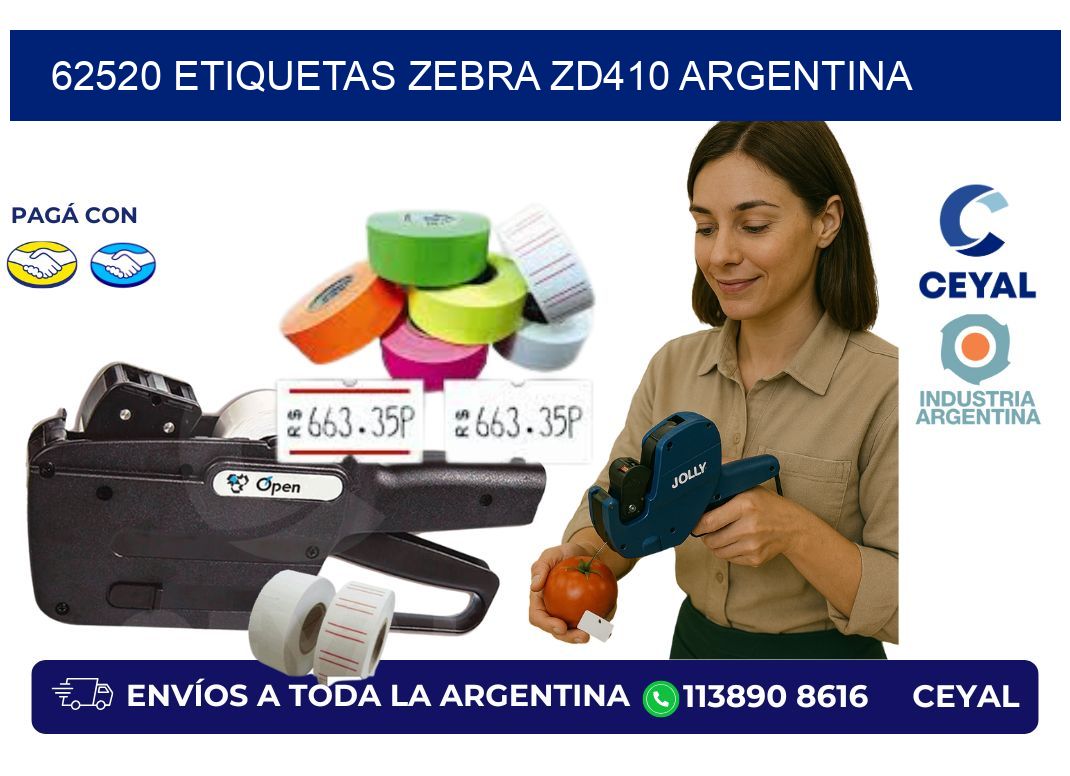 62520 etiquetas zebra zd410 argentina