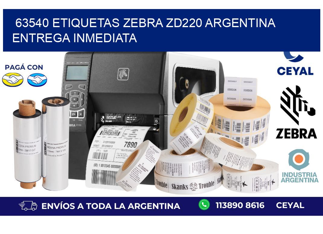 63540 etiquetas zebra zd220 ARGENTINA ENTREGA INMEDIATA