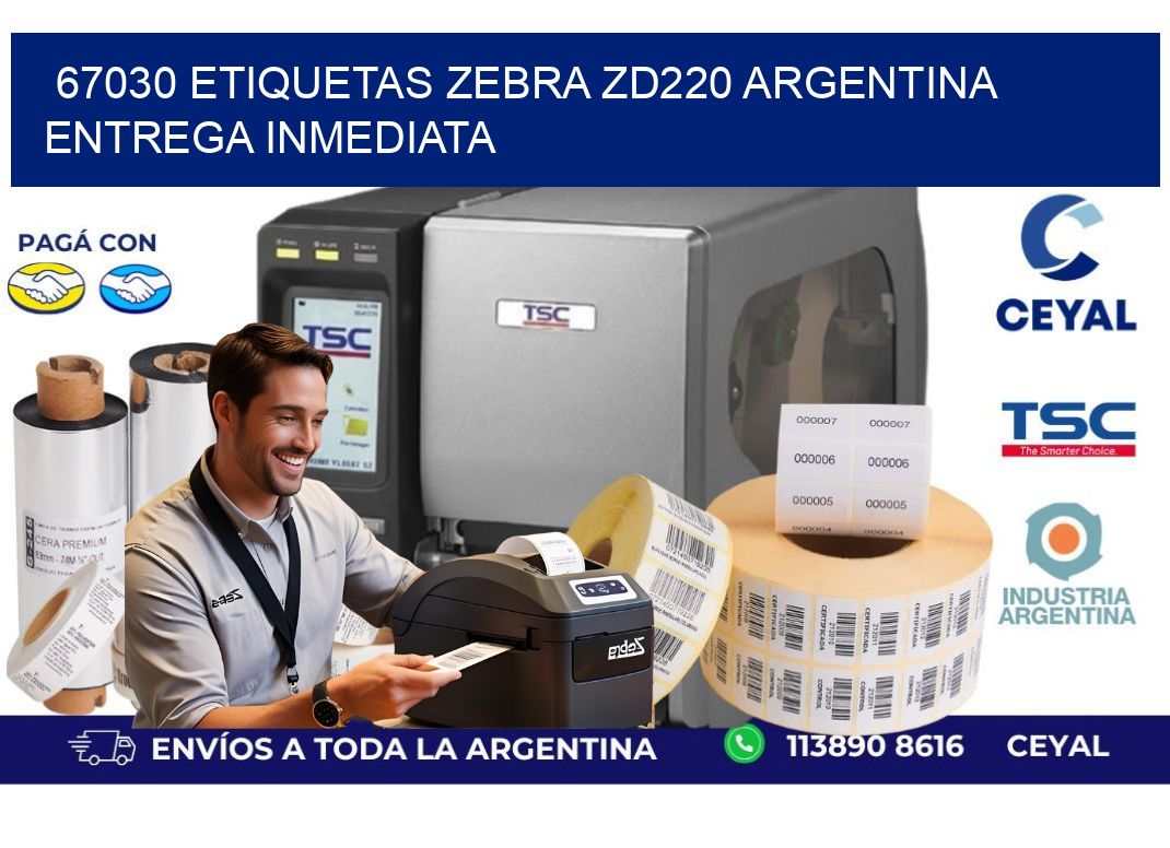 67030 etiquetas zebra zd220 ARGENTINA ENTREGA INMEDIATA