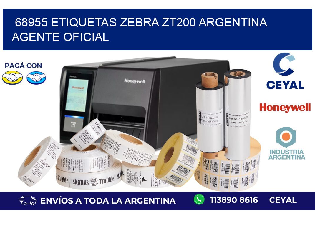 68955 etiquetas zebra zt200 argentina AGENTE OFICIAL