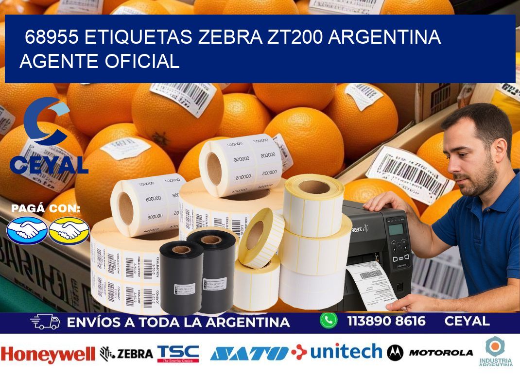 68955 etiquetas zebra zt200 argentina AGENTE OFICIAL