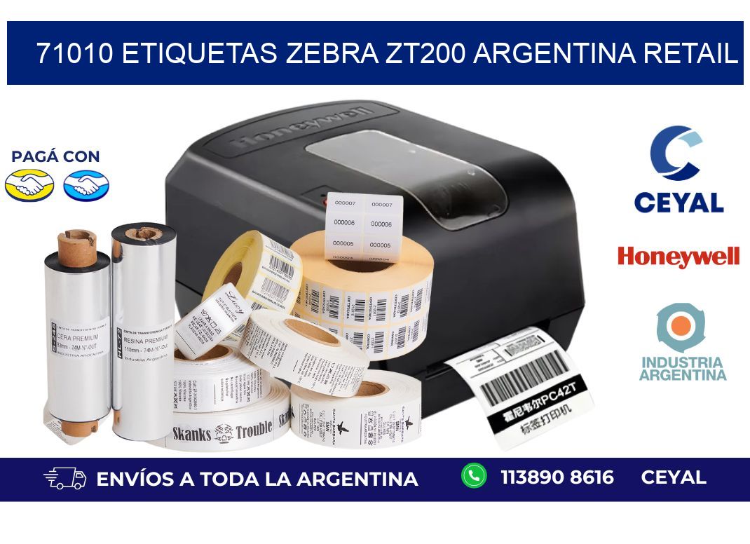 71010 etiquetas zebra zt200 argentina RETAIL