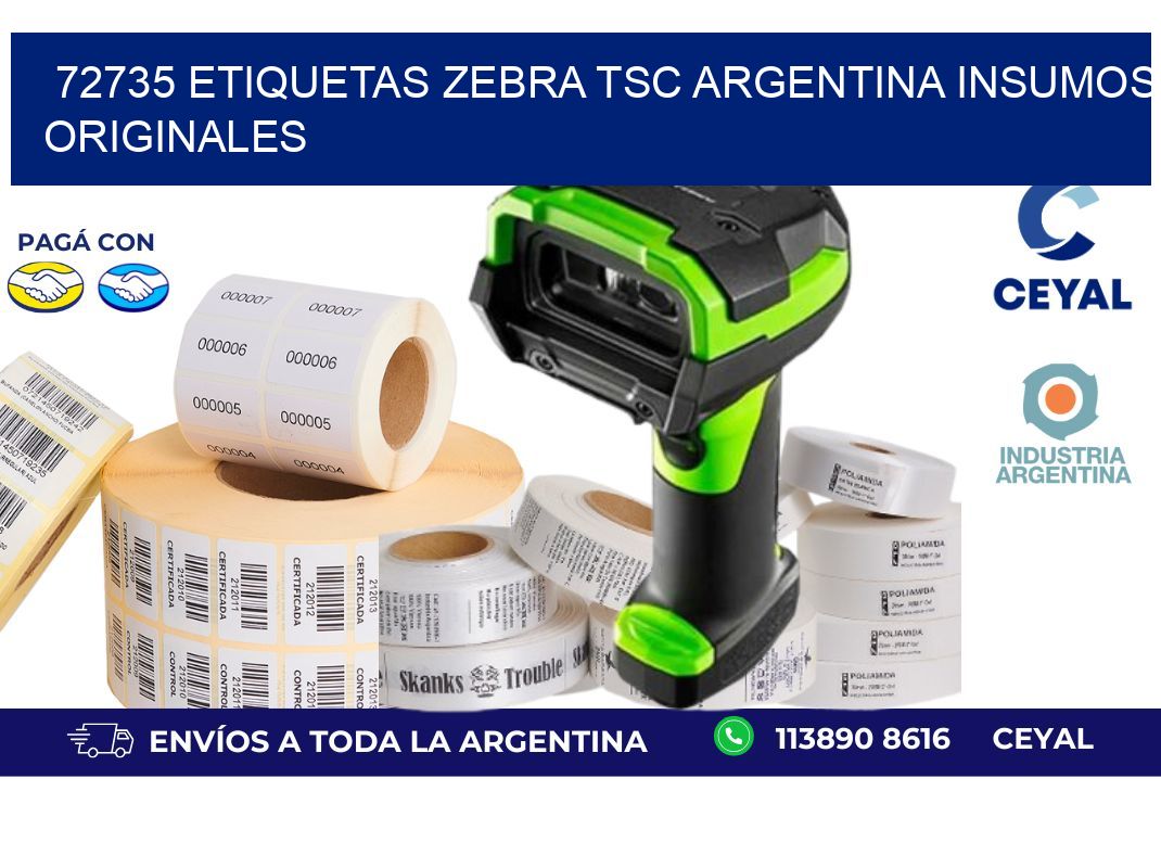72735 etiquetas zebra tsc argentina INSUMOS ORIGINALES