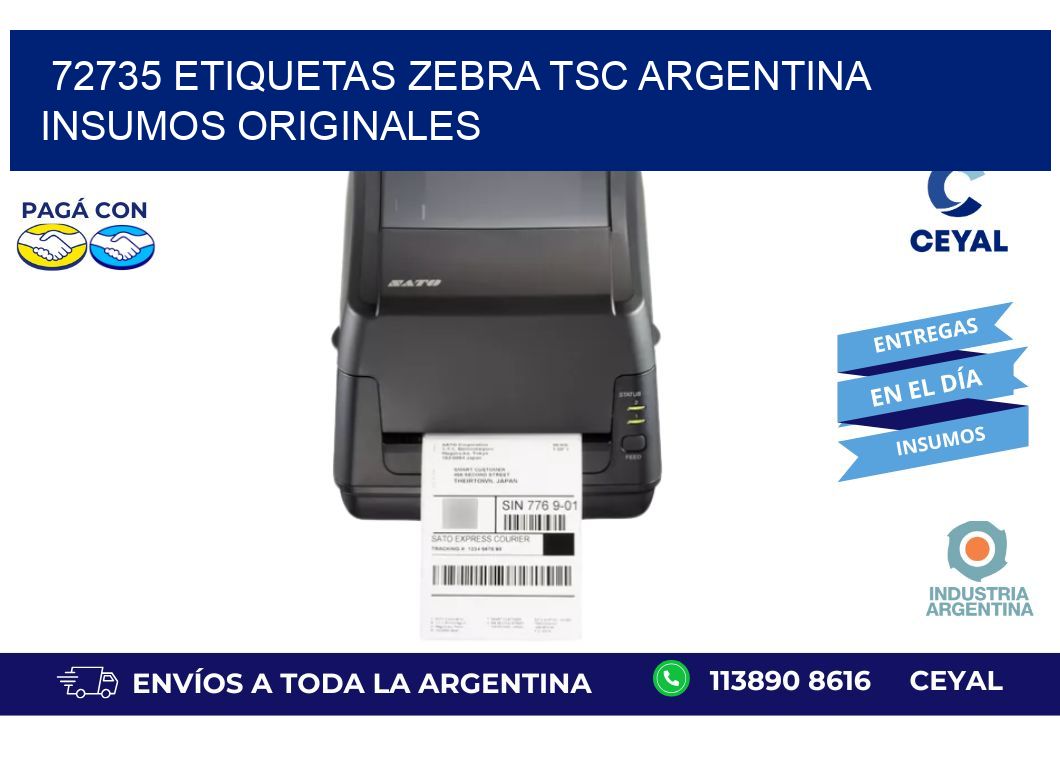 72735 etiquetas zebra tsc argentina INSUMOS ORIGINALES