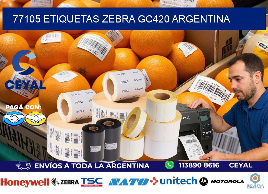 77105 etiquetas zebra gc420 argentina