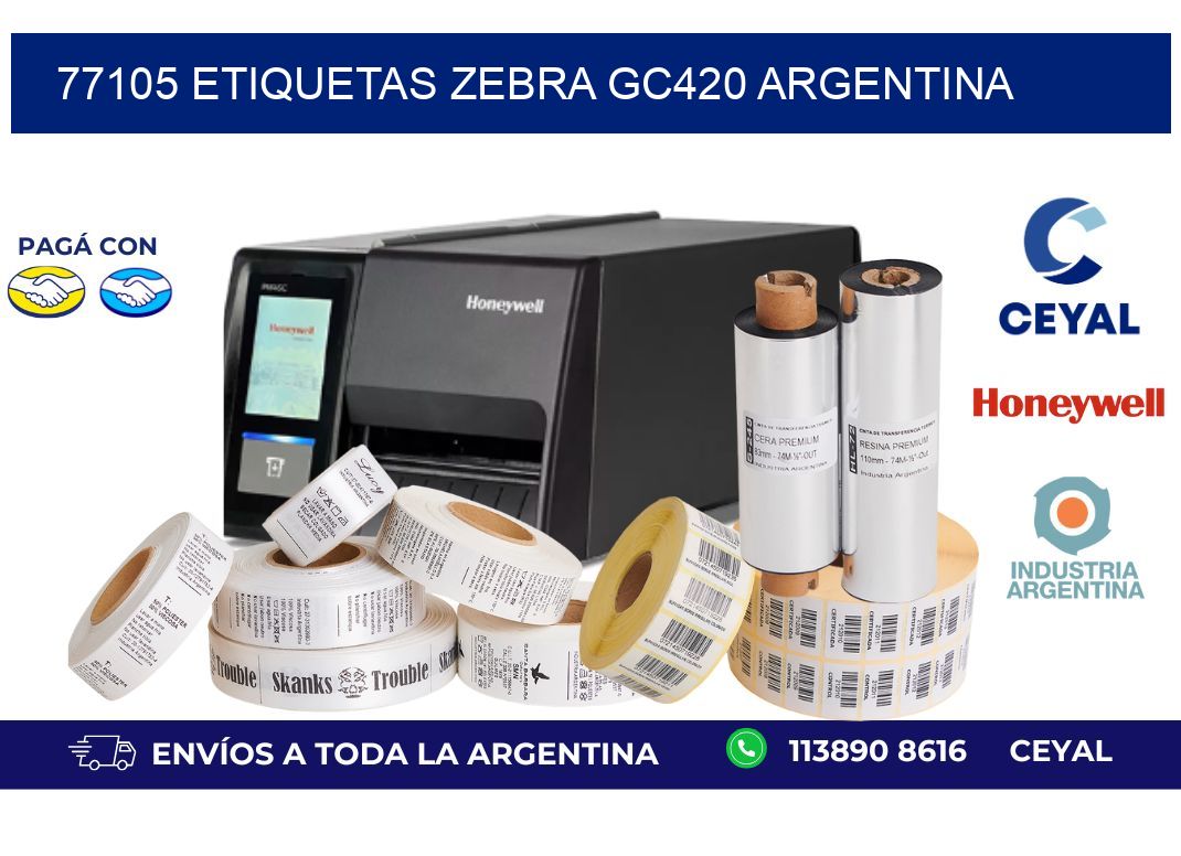 77105 etiquetas zebra gc420 argentina