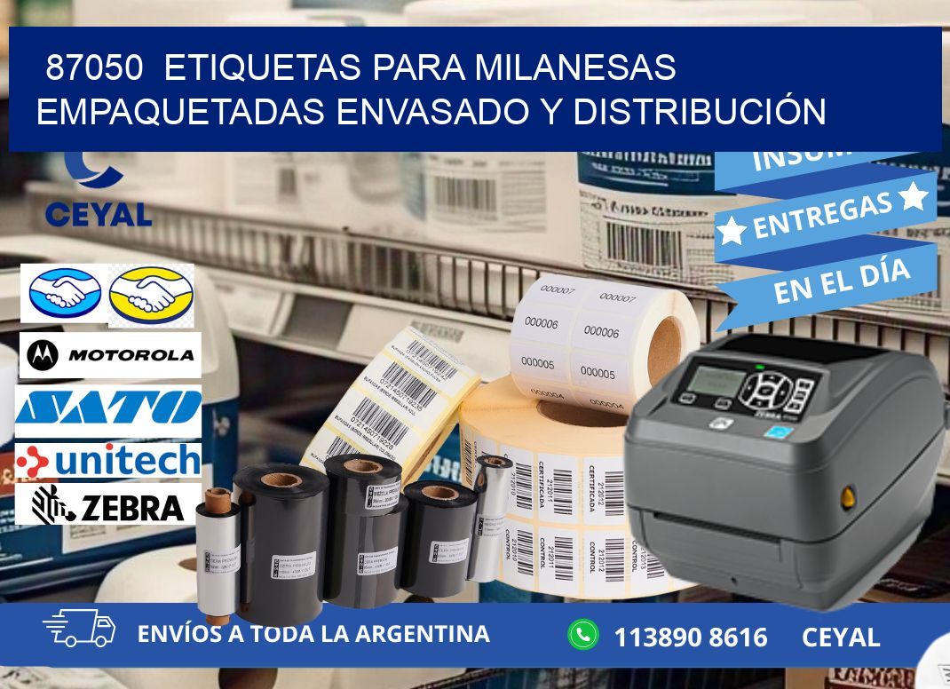 87050  ETIQUETAS PARA MILANESAS EMPAQUETADAS ENVASADO Y DISTRIBUCIÓN