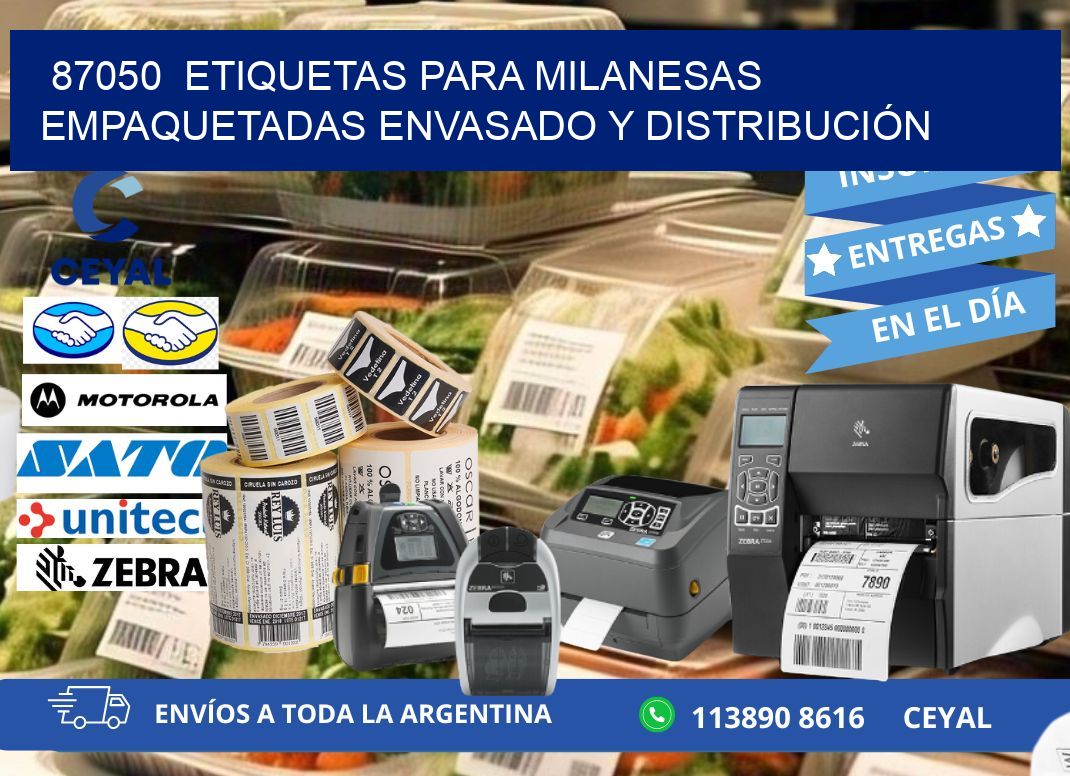 87050  ETIQUETAS PARA MILANESAS EMPAQUETADAS ENVASADO Y DISTRIBUCIÓN