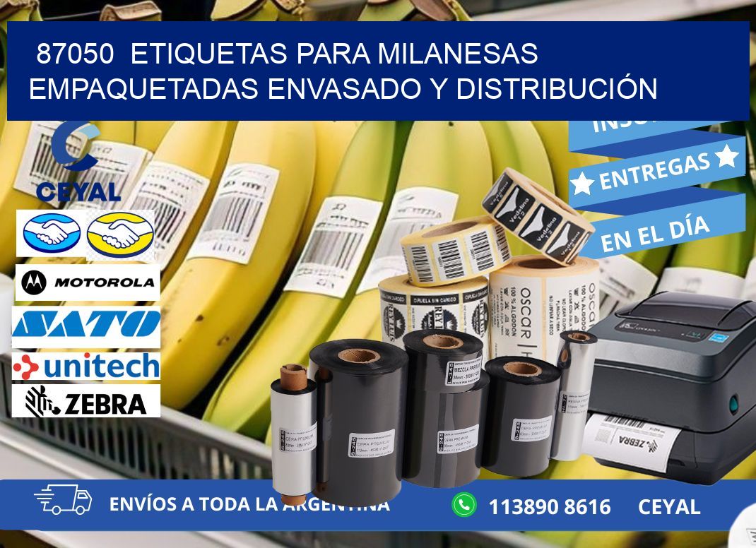 87050  ETIQUETAS PARA MILANESAS EMPAQUETADAS ENVASADO Y DISTRIBUCIÓN