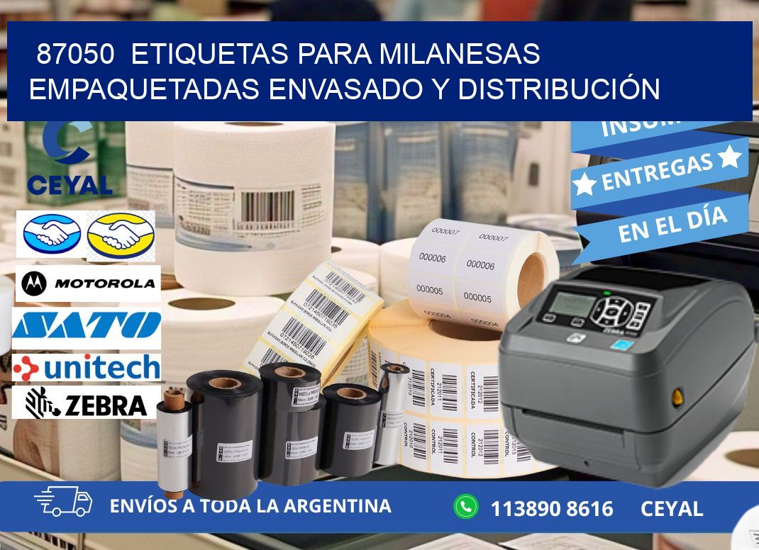 87050  ETIQUETAS PARA MILANESAS EMPAQUETADAS ENVASADO Y DISTRIBUCIÓN