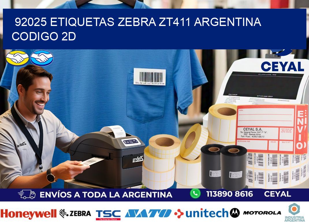92025 etiquetas zebra zt411 argentina CODIGO 2D