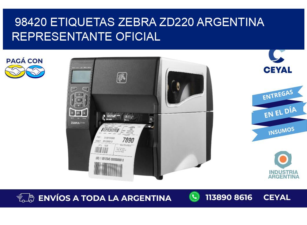 98420 etiquetas zebra zd220 argentina REPRESENTANTE OFICIAL