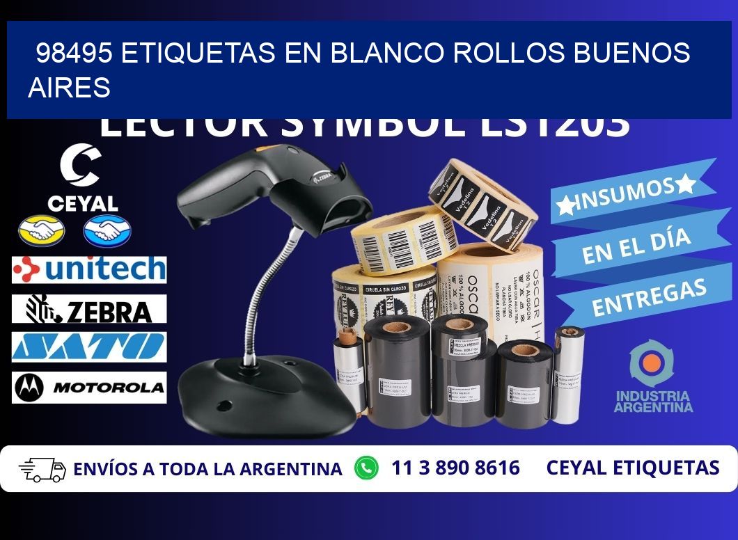 98495 ETIQUETAS EN BLANCO ROLLOS BUENOS AIRES