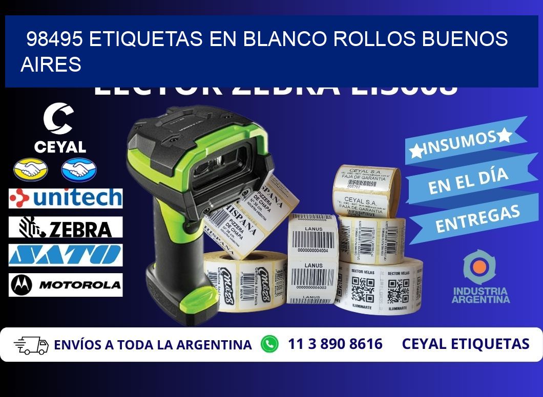 98495 ETIQUETAS EN BLANCO ROLLOS BUENOS AIRES