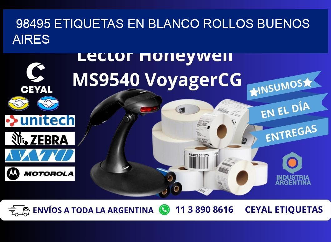 98495 ETIQUETAS EN BLANCO ROLLOS BUENOS AIRES